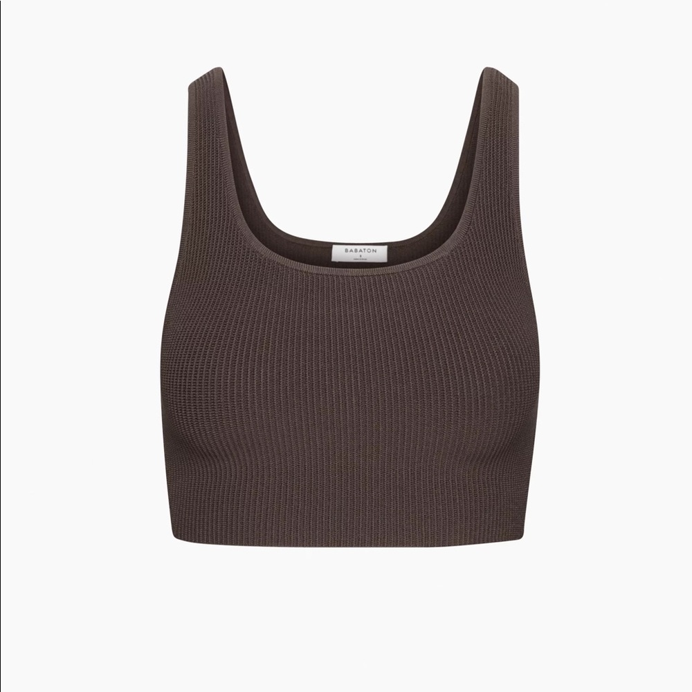 Babaton Sculpt Knit Squareneck Cropped Tank